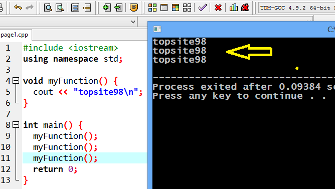 ساخت تابع در c++