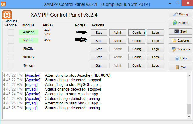 خطای no privileges در phpmyadmin